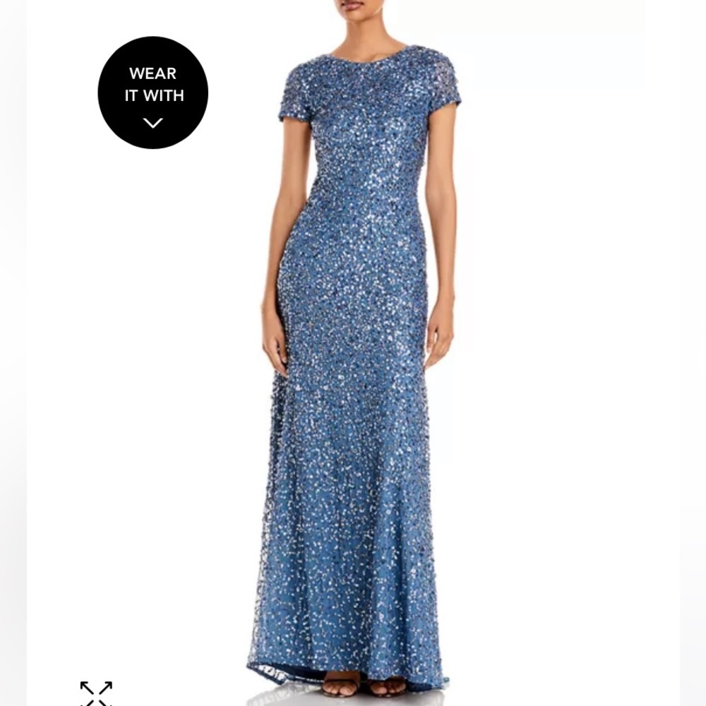 Sequined Cap Sleeve Gown